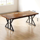 70.8 Inch Modern Executive Desk Brown Black Wood Office