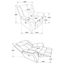 Franklin - Upholstered Padded Arm Glider Recliner - Charcoal