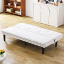 Versatile Corduroy Sofa Bed with Solid Wood Frame in Black, Beige, Pink - 66-inch
