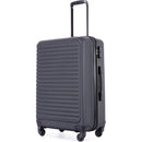 3 Piece Luggage Sets ABS Lightweight Suitcase with Two Hooks, Spinner Wheels, TSA Lock, (20/24/28) Black