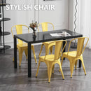 Stackable Yellow Metal Dining Chair 18 Inch Kitchen