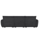 [VIDEO] 110' Modular Sectional Sofa, L Shape with Extra-large Seat, Pull-line Design, Movable Ottoman, High Density Foam, Free Combination, Sturdy Metal&Wood Frame, Boucle Fabric, 3 Colors