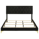 Kendall Upholstered California King Panel Bed Black
