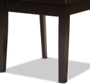 Caron Dark Brown Wood Dining Chairs Set Two Piece Collection