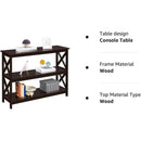 Espresso 3-Tier Console Table With Storage Shelves