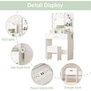 White Vanity Set With Lighted Mirror And Built In Power