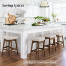 Bar Stools Set Of 2, 24 Inch Antique White Leather