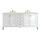 James Martin Chicago 72" Double Bathroom Vanity, Glossy White