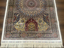 Turkish Silk Rug 4x6, Dome Design, Memluk Carpet, Bamboo Silk, New