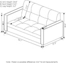 Two Seater Tufted Black Faux Leather Loveseat for Living Room