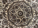 Round Indo Persian Rug 8x8 ft, Large Hand Knotted Vintage Wool Circular Carpet, 8ft Round Oriental Rug, Floral Medallion, Cream and Green