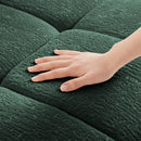 Ergonomic Single Seater Sofa with Ottoman, High-Resilience Support Cushions, Modern Lounge Chair, Green Chenille