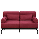 Modern Loveseat Sofa 59' Sofa Couch 2-Seater with USB Ports, Unique Cylindrical Armrests, Red Chenille