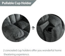 Grey Extra Wide Loveseat Recliner Sofa For Two Cup Holders