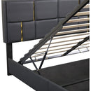 2-Pieces Bedroom Sets,Queen Size Upholstered Platform Bed with Hydraulic Storage System,Storage Ottoman with Metal Legs,Black