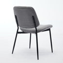 Dining Chairs Set of 2 Modern Retro Linen Chair with Bentwood Back Upholstered Seat Metal Legs Adjustable Foot for Kitchen Dining Room Chairs(Gray Linen)