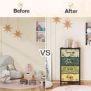 4 Drawer Dresser Nightstand With Wood Top For Bedroom