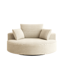 55''L Corduroy Chenille Foam Single Swivel Chair, Fluffy Modern Sleeper, 360 Degree Swivel Chair for Living Room, Bedroom, Lounge and Projection Room