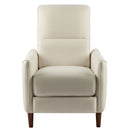 Upholstered Push Recliner Chair With Rubber Wood Legs For Living Room