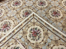 Chinese Needlepoint Rug 8x11, Handmade Wool Needlepoint Carpet, Vintage, Sky Blue