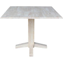Square Dual Drop Leaf Dining Table With Butcher Block Top