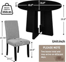 Solid Round Dining Table Set Five Piece Grey And Black
