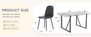 Table and chair set.A minimalist retro rectangular dining table with a specially textured top and black metal legs.Paired With 4 Mid-Century Style Upholstered Side Black PU Chairs,Spoon Shaped Chairs.