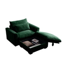 Green Corduroy Sofa Couch, Modular Couch with Storage Ottoman,  Couch Deep Seat Couches for Modern Living Room/Apartment/Office