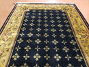 6x9 Aubusson Design Nepali Tibetan Rug Black & Tan Hand-Knotted Wool Carpet Soft Plush Pile New Rug Nice