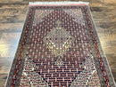 Afghan Rug 4x5, Wool with Silk Highlights, Very Fine Hand Knotted Vintage Oriental Carpet, Herati Pattern, Persian Rug, Bidjar Rug, 400 KPSI