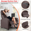 Leather Brown Recliner Chair Massage With Lumbar Support