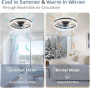 20 Inch Black Ceiling Fan With Lights And Remote, Dimmable, Flush Mount, Stepless Color Temperature, 6 Speeds