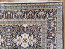 Persian Kashan Rug, Navy Blue, Hand-Knotted, Wool, 4' 8" x 7' 4", Pair A