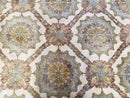 Indo Sultanabad Area Rug 8 x 9.5, Wool Hand-Knotted Ivory Green Teal Decorative Rug, Floral Panel Carpet, Indian Rug, 8 x 10 Bedroom Rug