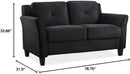 Two Piece Polyester Microfiber Upholstered Sofa Set With 78 Inch Wide Sofa And 56 Inch Wide Loveseat In Black