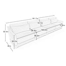 Sky Blue Four-Seater Chenille Sofa with Lumbar Pillow, Ergonomic Design, Solid Wood Frame