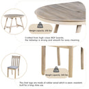 TREXM 5-Piece Wood Dining Table Set Round Extendable with Chairs Natural Wood Wash Solid Wood Construction