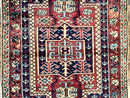 Antique Turkish Sparta Rug 3x4, Geometric Caucasian Pattern, Vintage Handmade Tribal Wool Carpet