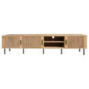 78" TV Stand For TVs Up To 85" With Closed Storage, Living Room Entertainment Center - Natural Wood