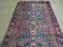 3 x 7 Antique Persian Hamadan Nahavand Rug, Tribal Runner Rug , Handmade Oriental Wool Rug, Vegetable Dyed, Purple-Red & Dark Blue, 3x7 Rug