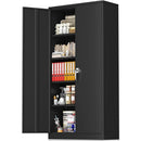 Black Locking Storage Cabinet With Shelves Heavy Duty