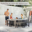 Two Medium Height PureSpa Benches For Four Person Spas Featuring Curved Seating Set