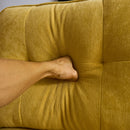 Modern Velvet L-Shaped Sectional Sofa for Living Room or Bedroom, Yellow, 82.6'