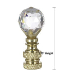 Stephanov Multi-Faceted Lamp Finial Crystal Ball Polished Brass Finish 2"h