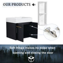 Modern Wall Mounted Bathroom Vanity With Resin Sink And Storage Rack