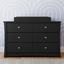 Crescent 6 Drawer Double Dresser Black GREENGUARD Gold