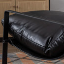 Black PU Leather MidCentury Upholstered Leisure Armchair