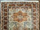 Turkish Kazak Rug 4x6, Geometric Medallions, Vintage Handmade Wool Carpet