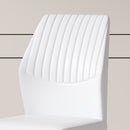 Luxury Simple Chair Set of 4 White PU Material High Resilience Dining Chair with Metal Black Leg