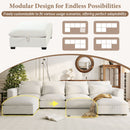 U_Style U-shaped Freely Transformable Modular Corner Sofa with Two Ottomans, Suitable for Living Rooms, Studies, Home Theaters, and More.